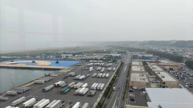 大洗サンビーチに天気が良ければ筑波山も見えます