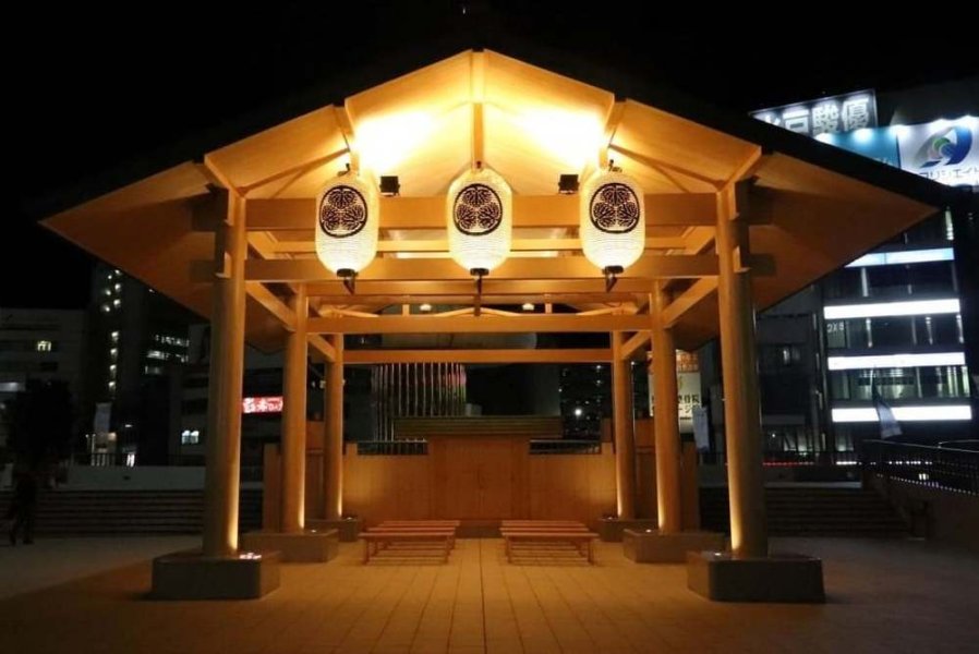 水戸駅北口のお休み処の水府提灯も蔭山利兵衛謹製です